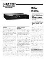 Preview for 1 page of Altec Lansing 7140A POWER AMPLIFIER Manual