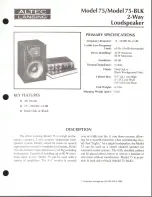 Preview for 1 page of Altec Lansing 75-BK SPEAKER SYSTEM Manual