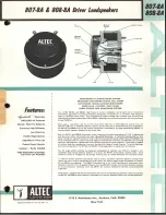 Предварительный просмотр 1 страницы Altec Lansing 807-8A HF DRIVER Manual