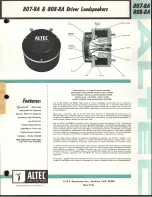 Preview for 1 page of Altec Lansing 807-8A HF DRIVERS Manual