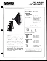 Altec Lansing 811B HF HORN Manual предпросмотр