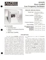 Altec Lansing 816VIX LF SPEAKER CABINET Manual предпросмотр