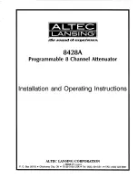 Предварительный просмотр 1 страницы Altec Lansing 8428A SIGNAL PROCESSING Manual