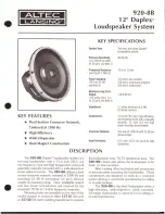 Preview for 1 page of Altec Lansing 920-8B CEILING SPEAKER Manual