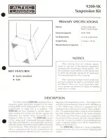 Altec Lansing 9200 SPEAKER SYSTEM SUSPENSION KIT Manual preview