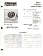 Altec Lansing 932-8A SPEAKER SYSTEM Manual предпросмотр
