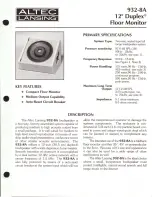 Altec Lansing 932-8A SPEAKER SYSTEM Manual preview