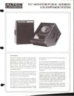 Предварительный просмотр 1 страницы Altec Lansing 937 SPEAKER SYSTEM Manual