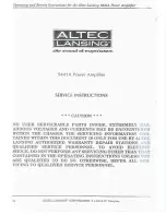 Предварительный просмотр 12 страницы Altec Lansing 9441 POWER AMPLIFIER Operating And Service Instructions