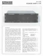 Предварительный просмотр 1 страницы Altec Lansing 9444A POWER AMPLIFIER Manual