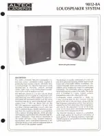 Предварительный просмотр 1 страницы Altec Lansing 9812-8A SPEAKER SYSTEM Manual