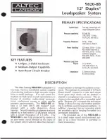 Altec Lansing 9820-8A SPEAKER SYSTEM Manual preview