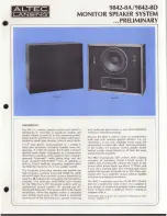 Предварительный просмотр 1 страницы Altec Lansing 9842-8A SPEAKER SYSTEM Manual