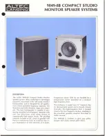 Предварительный просмотр 1 страницы Altec Lansing 9849-8B SPEAKER SYSTEM Manual