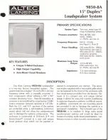 Предварительный просмотр 1 страницы Altec Lansing 9850-8A SPEAKER SYSTEM Manual