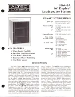 Предварительный просмотр 1 страницы Altec Lansing 9864-8A SPEAKER SYSTEM Manual