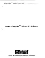 Предварительный просмотр 1 страницы Altec Lansing Acousta-Graphics 1.3 Manual