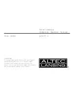 Altec Lansing ACS45.1 User Manual предпросмотр