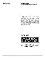 Altec Lansing ADA305 User Manual preview