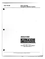 Предварительный просмотр 1 страницы Altec Lansing ADA310W User Manual