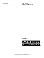 Предварительный просмотр 1 страницы Altec Lansing ADA880 User Manual