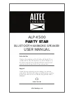 Предварительный просмотр 1 страницы Altec Lansing ALP-K500 User Manual