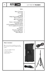 Предварительный просмотр 2 страницы Altec Lansing ALT-T1500-PK Thunder User Manual