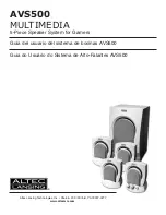 Предварительный просмотр 1 страницы Altec Lansing Altec AVS500 User Manual