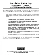 Предварительный просмотр 1 страницы Altec Lansing AM9820 SIGNAL PROCESSING Manual