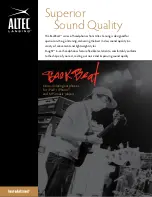 Preview for 1 page of Altec Lansing BackBeat Classic UHP106 Specifications