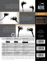 Предварительный просмотр 2 страницы Altec Lansing BackBeat Classic UHP106 Specifications