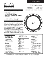 Altec Lansing CF208 CEILING SPEAKER Manual preview