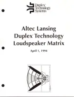 Altec Lansing DTS SPEAKER SYSTEM PRODUCT MATRIX Manual preview