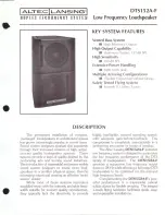 Altec Lansing DTS152A-F LF SPEAKER SYSTEM Manual предпросмотр