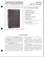 Предварительный просмотр 1 страницы Altec Lansing DTS182A LF SPEAKER SYSTEM Manual