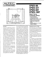 Preview for 1 page of Altec Lansing Duplex EP925 Series Manual