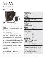 Preview for 1 page of Altec Lansing DX1012-8A Specifications