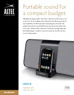 Предварительный просмотр 1 страницы Altec Lansing inMotion IM310 Brochure