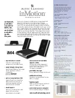 Предварительный просмотр 2 страницы Altec Lansing inMotion iM4 Brochure & Specs