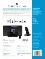 Предварительный просмотр 2 страницы Altec Lansing INMOTION IM600 Specification Sheet