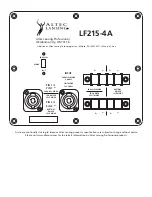 Предварительный просмотр 3 страницы Altec Lansing LF215-4A LF SPEAKER SYSTEM Specifications