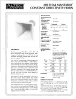 Altec Lansing Mantaray MR II 564 Specifications предпросмотр