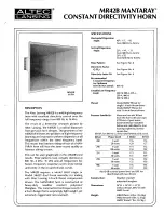 Предварительный просмотр 1 страницы Altec Lansing MR42B HF HORN Manual