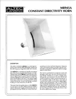 Предварительный просмотр 1 страницы Altec Lansing MR945A HF HORN Manual