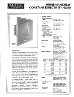 Preview for 1 page of Altec Lansing MR94B HF HORN Manual