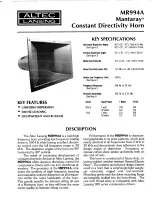 Предварительный просмотр 1 страницы Altec Lansing MR994A HF HORN Manual