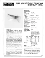 Altec Lansing MRII5124 HF HORN Manual preview