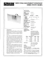 Preview for 1 page of Altec Lansing MRII594A HF HORN Manual