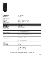 Preview for 2 page of Altec Lansing Professional SLS5220 Specifications