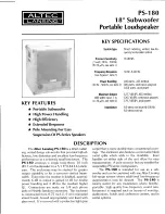 Altec Lansing PS-180 SPEAKER SYSTEM Manual preview